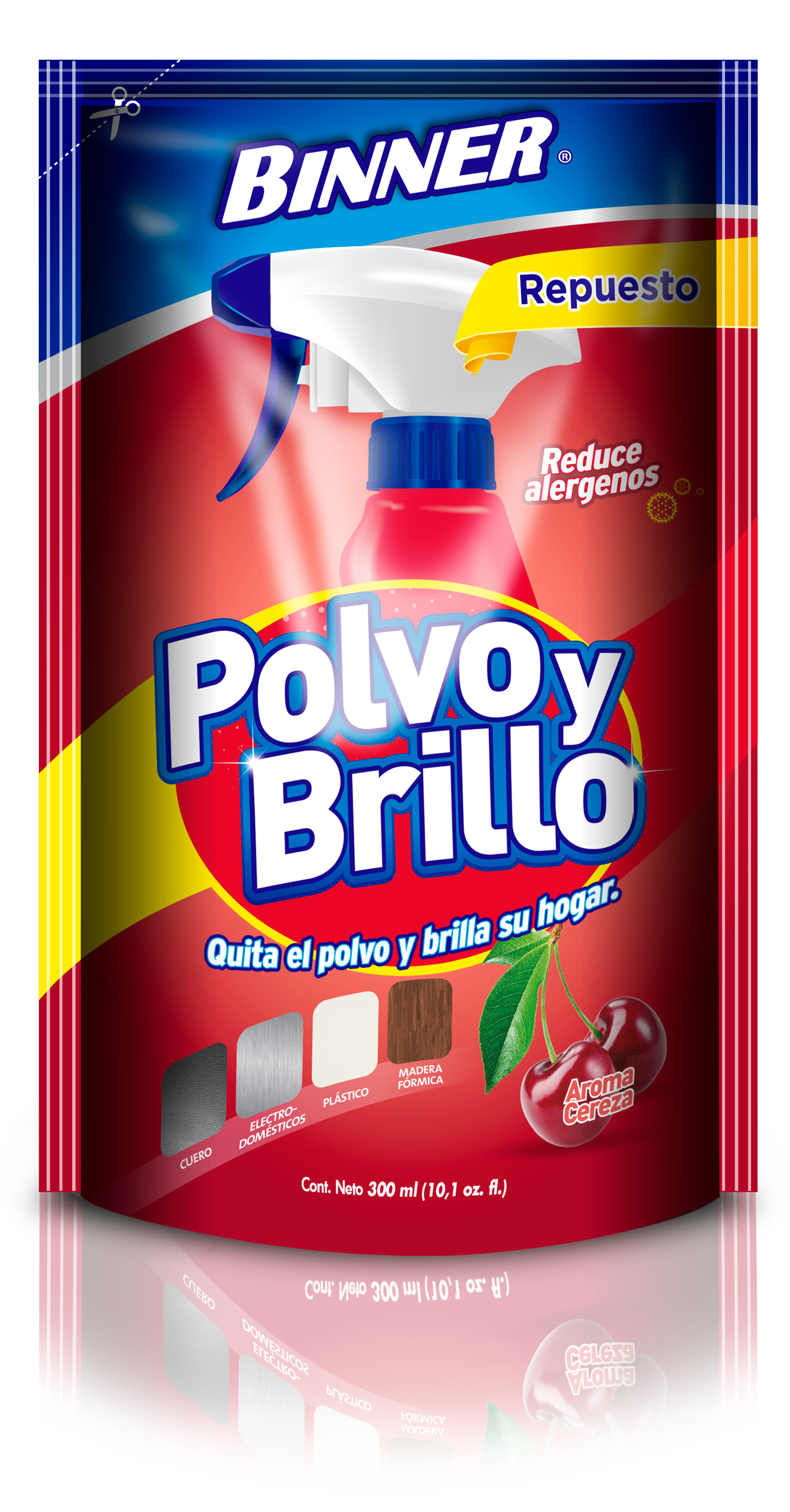 Polvo y Brillo Binner Repuesto 300 ml Cereza