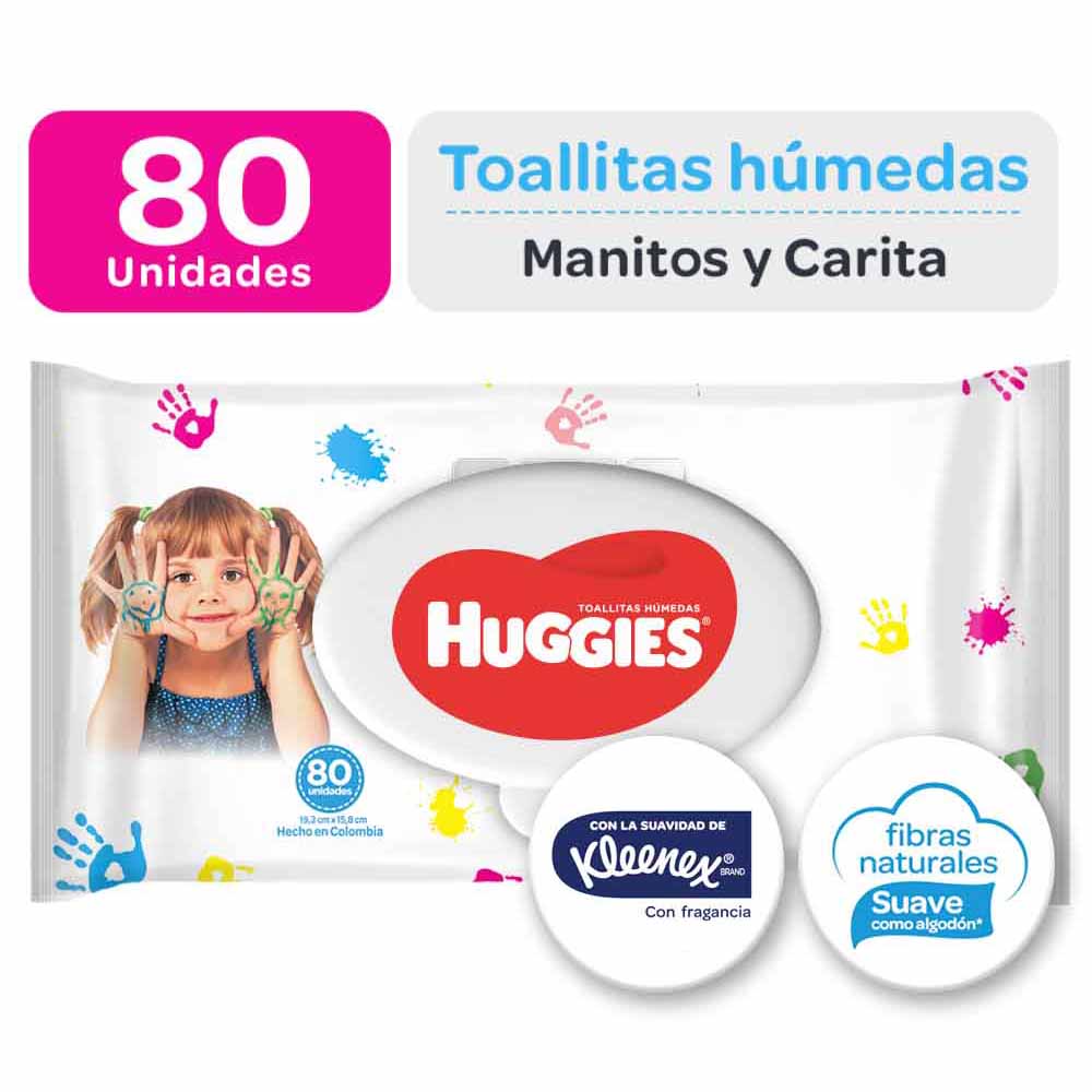 Toallitas Humedas Huggies 80 Unidades Manitos Y Carita
