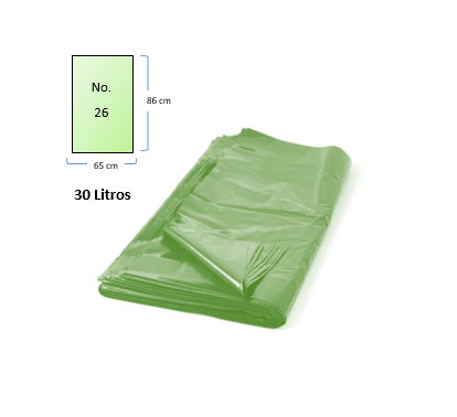 Bolsa Basura Calibre 26 5 Unidades Color Verde