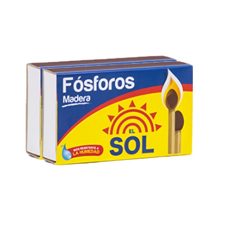 Fosforos El Sol Madera 2 Unidades