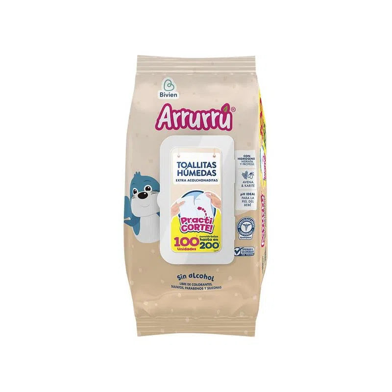 Toallitas Humedas Arrurru Avena y Karite 100 Unidades