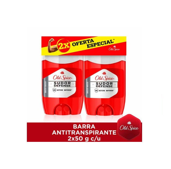Desodorante Old Spice Barra 50 gr 2 Unidades Sudor Defense Oferta