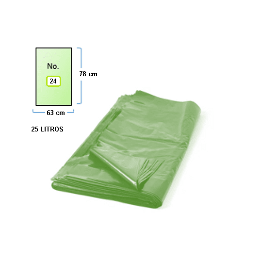Bolsa Basura Calibre 24 10 Unidades Color Verde