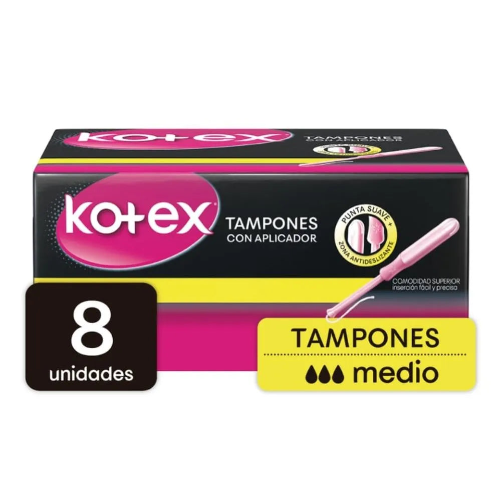 Tampon Kotex Con Aplicador 8 Unidades Medio