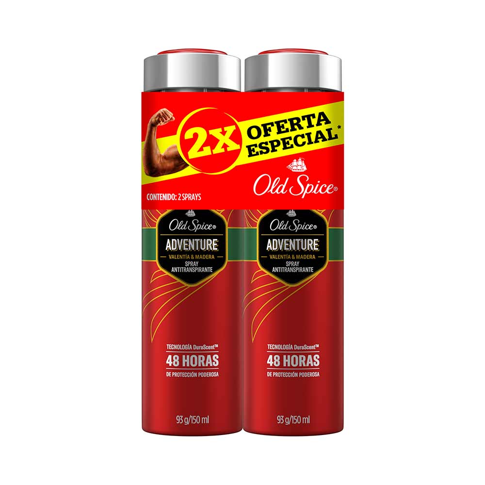 Desodorante Old Spice Aerosol 150 Ml 2 Unidades Adventure Oferta