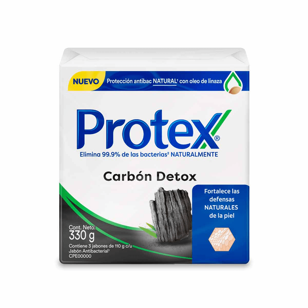 Jabon Protex 110 gr 3 Unidades Carbon Activado