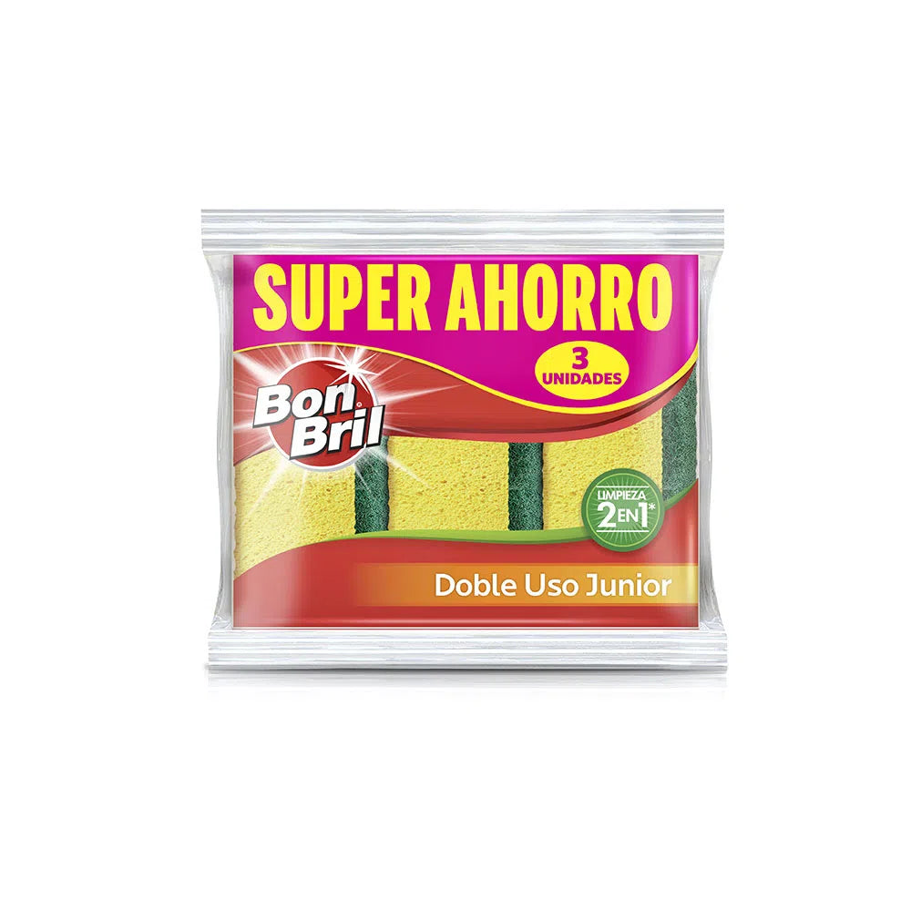 Esponja Doble Uso Bon Bril Junior 3 Unidades