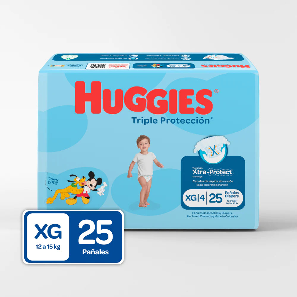 Pañal Huggies Etapa 4 Triple Proteccion 25 Unidades