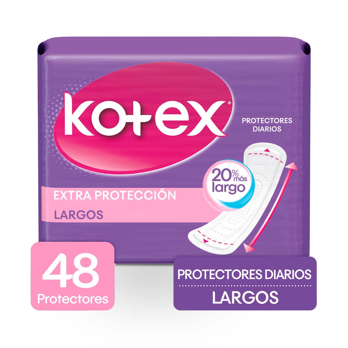 Protectores Higienicos Kotex 48 Unidades Largos