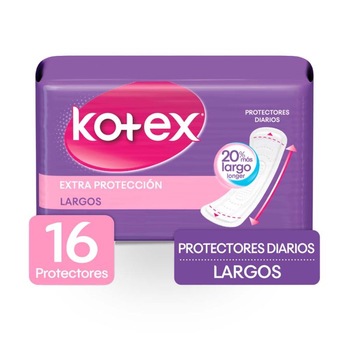 Protectores Higienicos Kotex 16 Unidades Largos