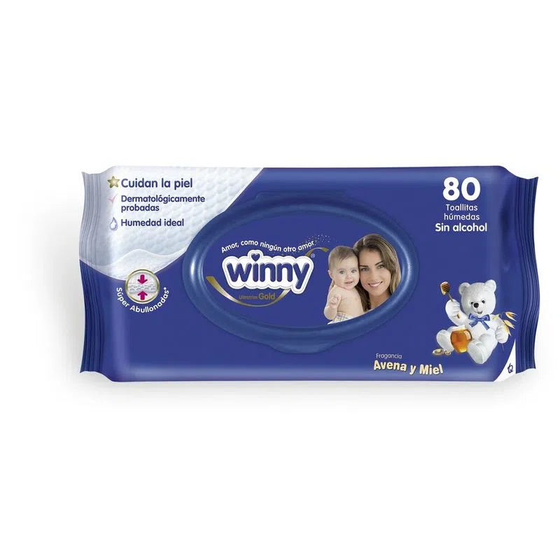 Toallitas Humedas Winny Avena y Miel 80 Unidades