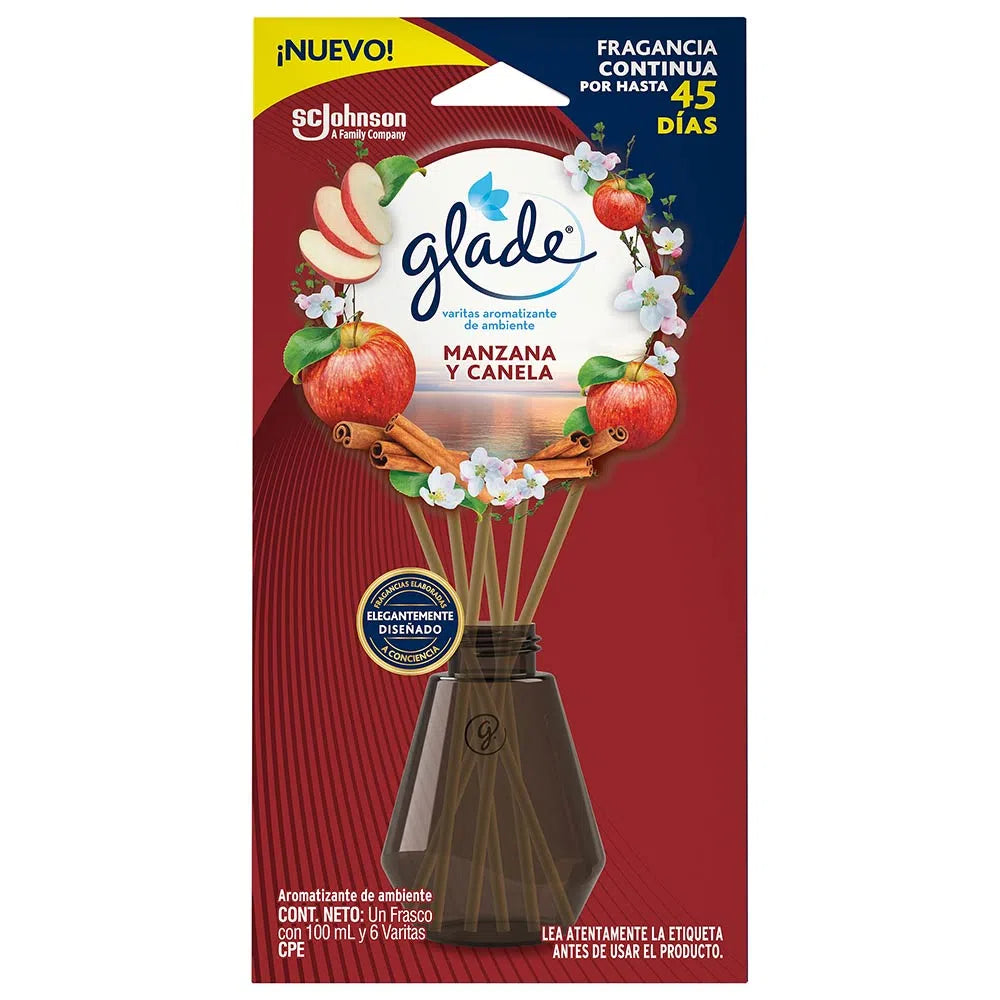 Ambientador Glade Varitas 100 ml Manzana Y canela