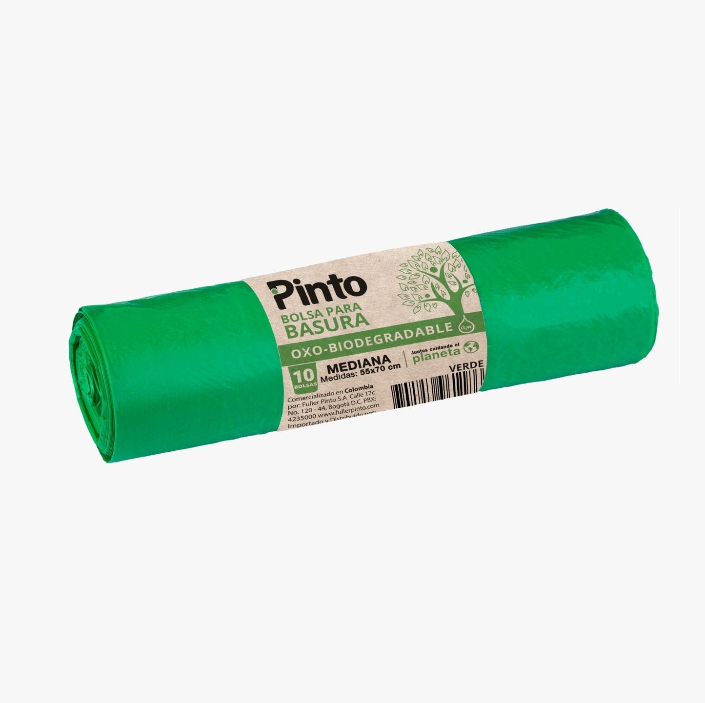 Bolsa Basura Pinto Biodegradable 10 Unidades Mediana 55 x 70 cm Verde