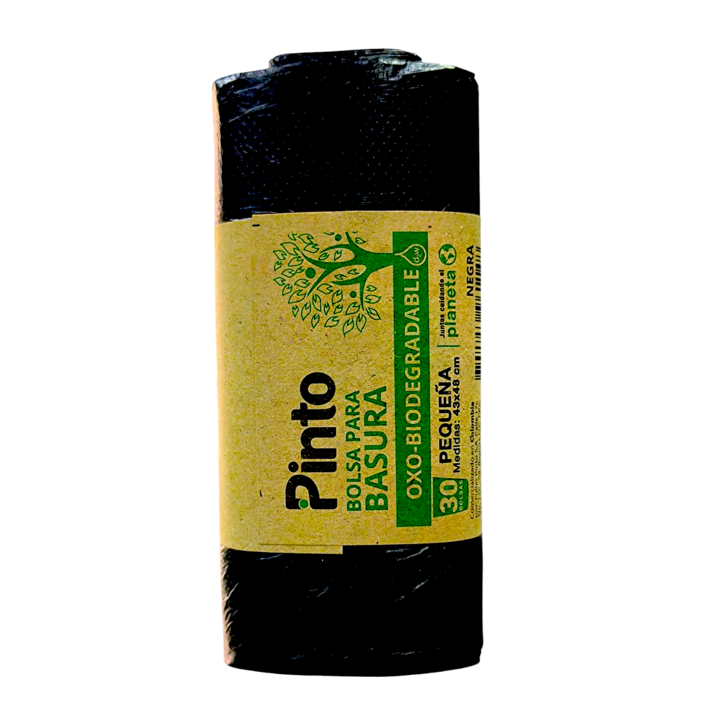 Bolsa Basura Pinto Biodegradable 30 Unidades Pequeña 43 x 48 cm Negra