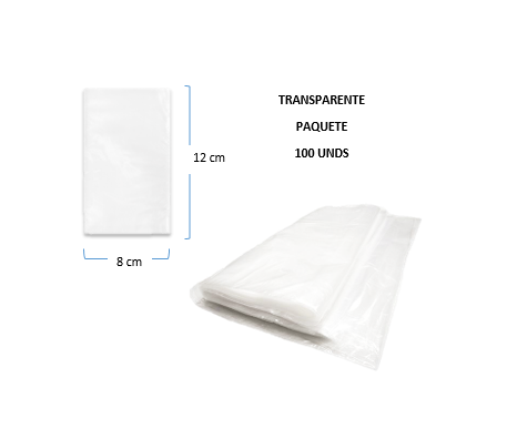 Bolsa Transparente 8 x 12 x 100