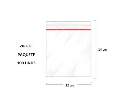 Bolsa Ziploc 12 x 14