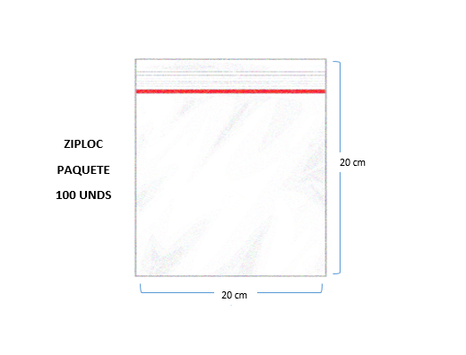 Bolsa Ziploc 20 x 20
