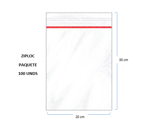 Bolsa Ziploc 20x30 x100und