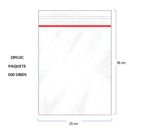 Bolsa Ziploc 25x36 x100und
