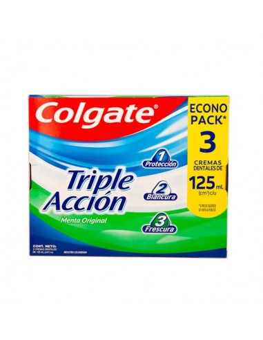 Crema Dental Colgate Triple Accion 125 ml 3 Unidades Oferta