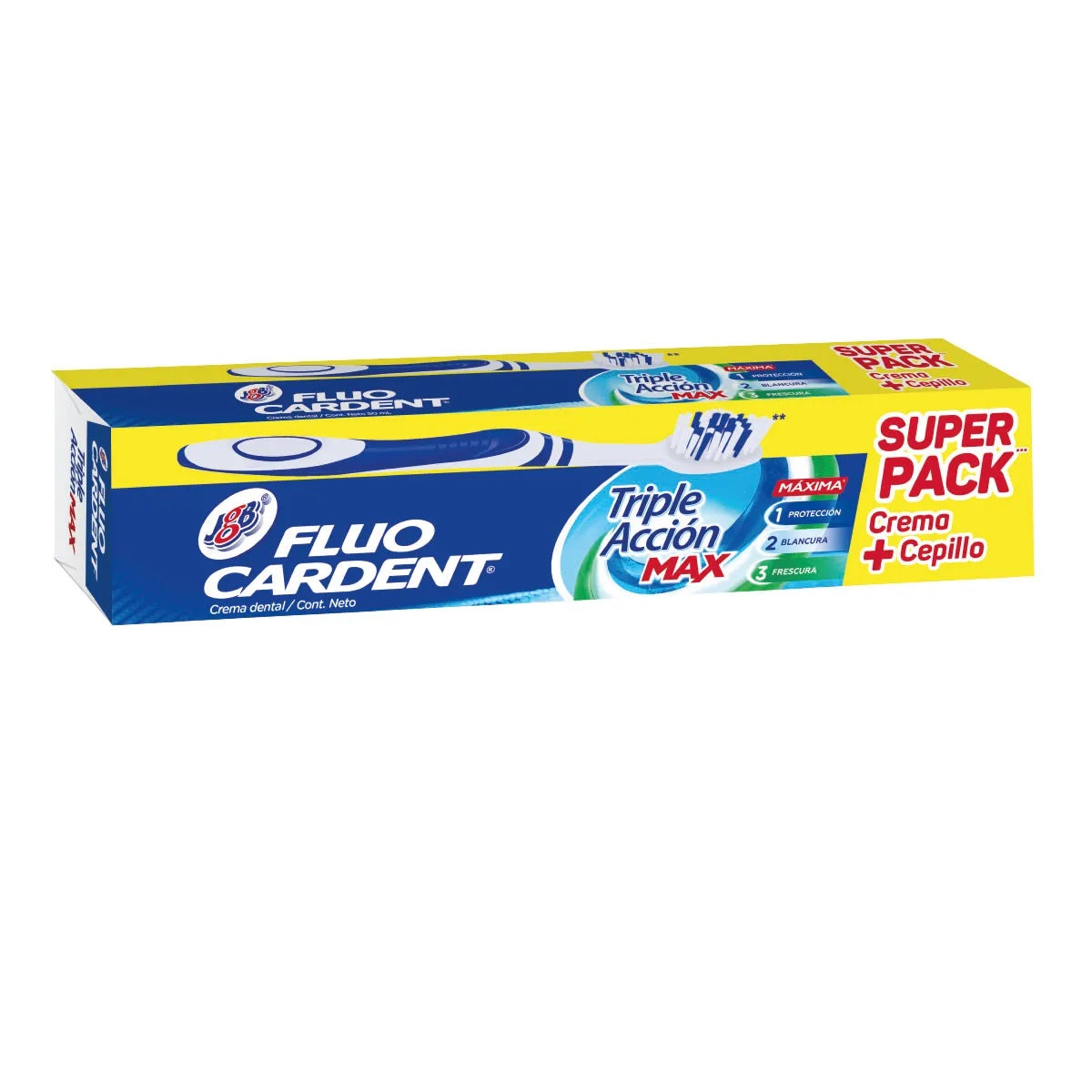 Crema Dental Fluocardent 150 ml Triple Accion + Cepillo Oferta