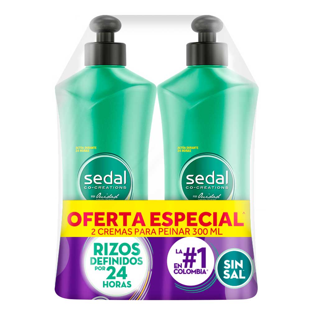 Crema Peinar Sedal 300 ml Rizos Definidos 2 Unidades Oferta