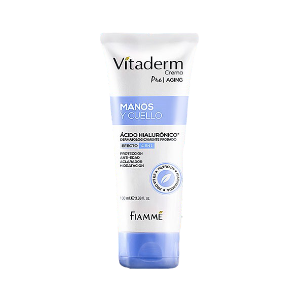 Crema Vitaderm Manos y Cuello Con Acido Hialuronico 100 ml