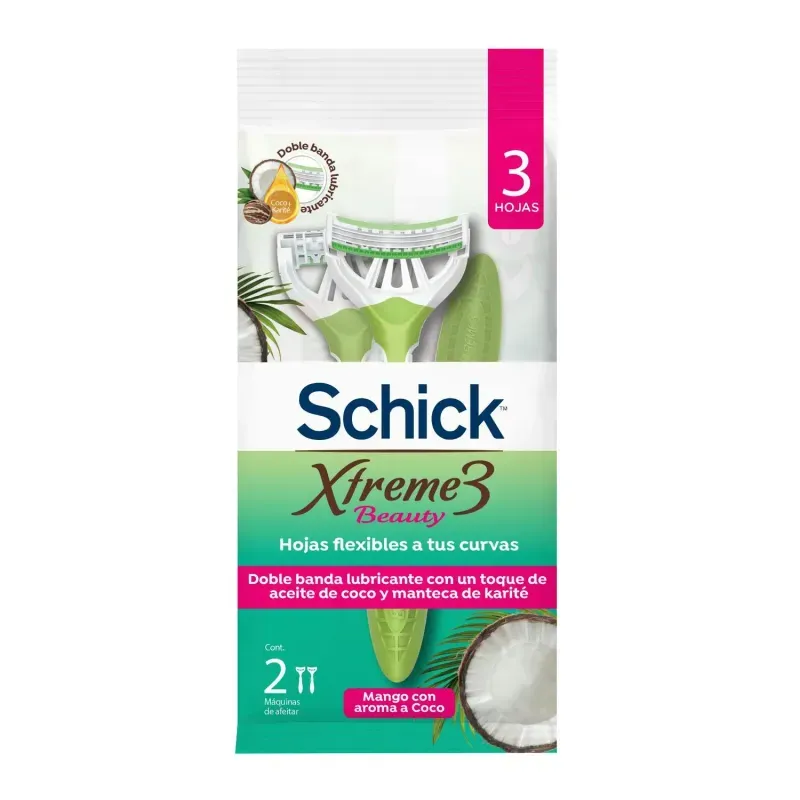 Cuchilla Afeitar Schick Extreme 3 Beauty 3 Hojas 2 Unidades