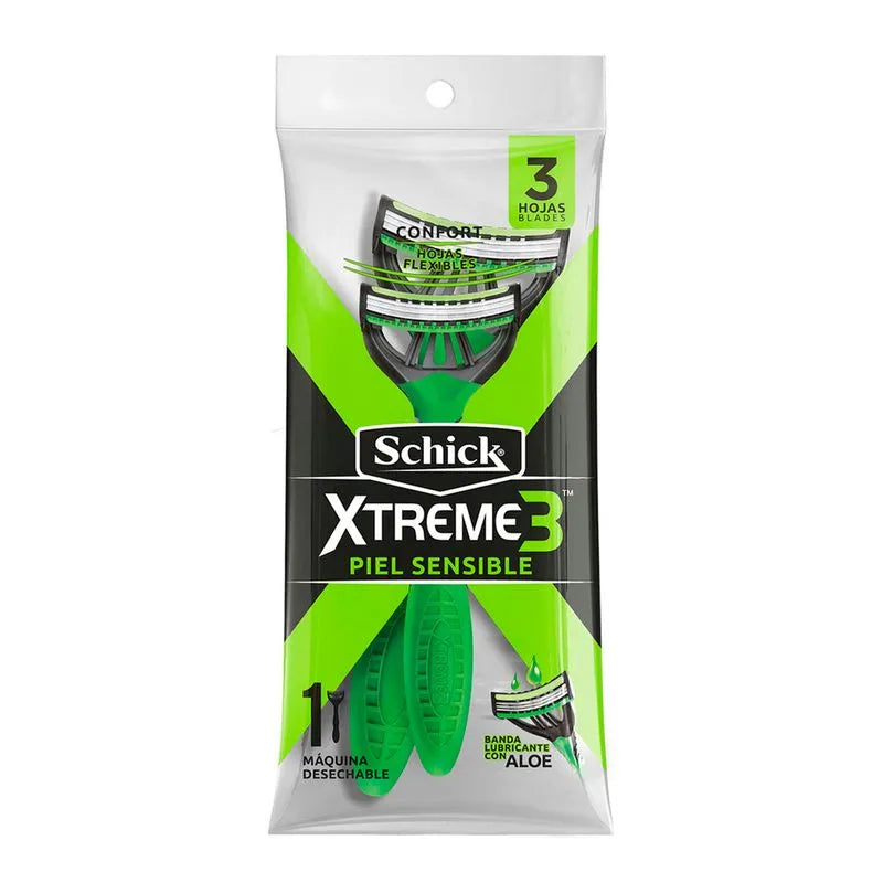 Cuchilla Afeitar Schick Extreme 3 Sensitive 3 Hojas 2 Unidades
