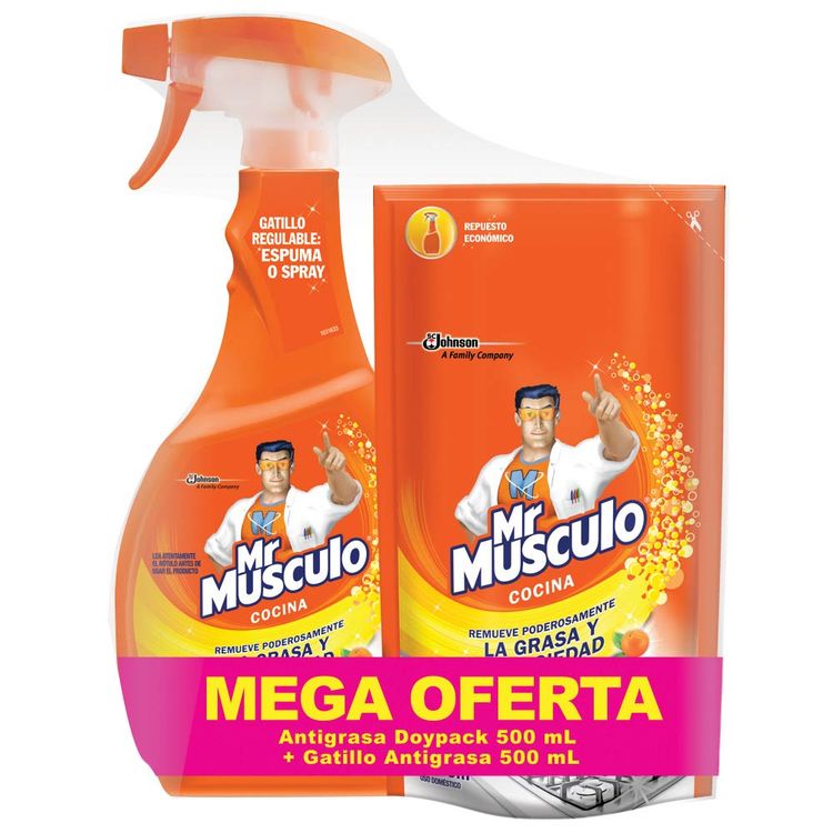 Desengrasante Mr Musculo 500 ml Pistola + Respuesto Oferta