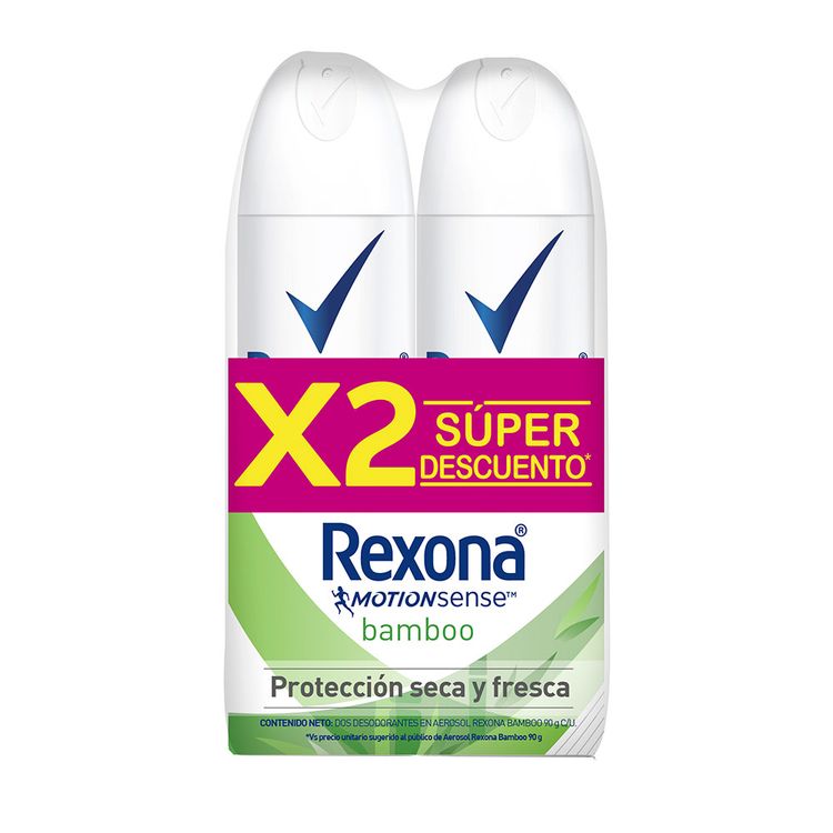 Desodorante Rexona Aerosol Mujer 150 ml 2 Unidades Bamboo Oferta
