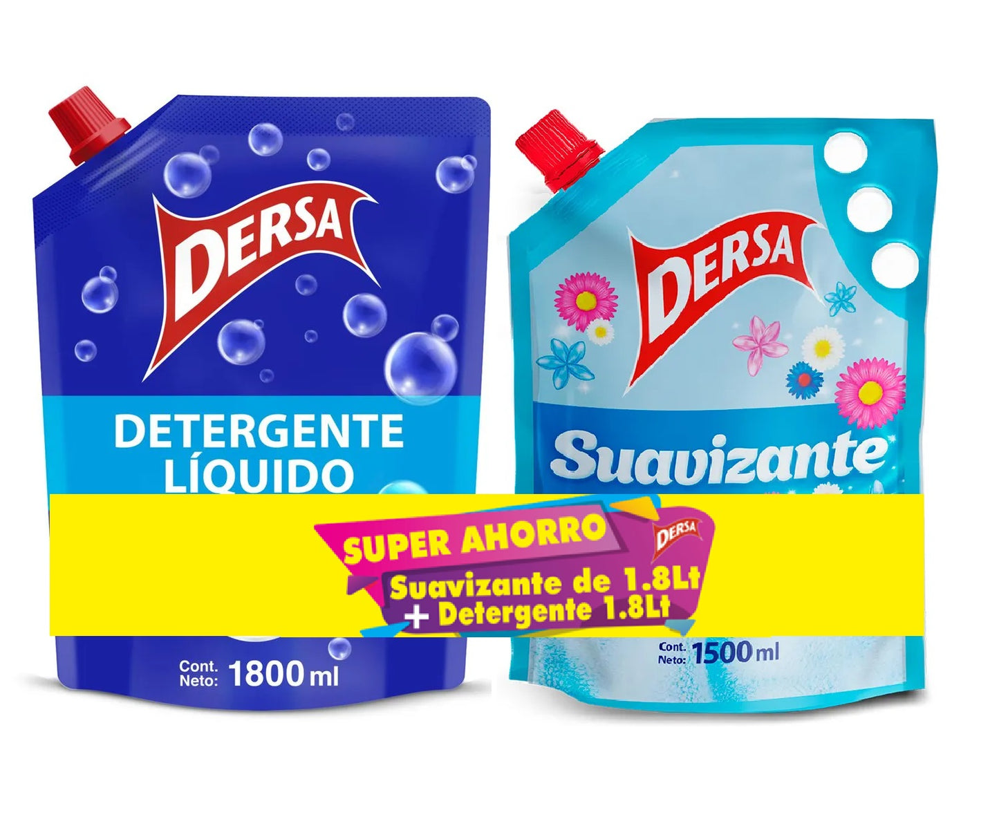 Detergenre Liquido Dersa 1800 ml + Suavizante 1500 ml Oferta