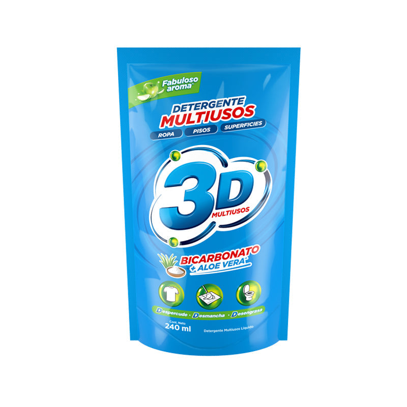 Detergente Liquido 3D 240 ml Manzana