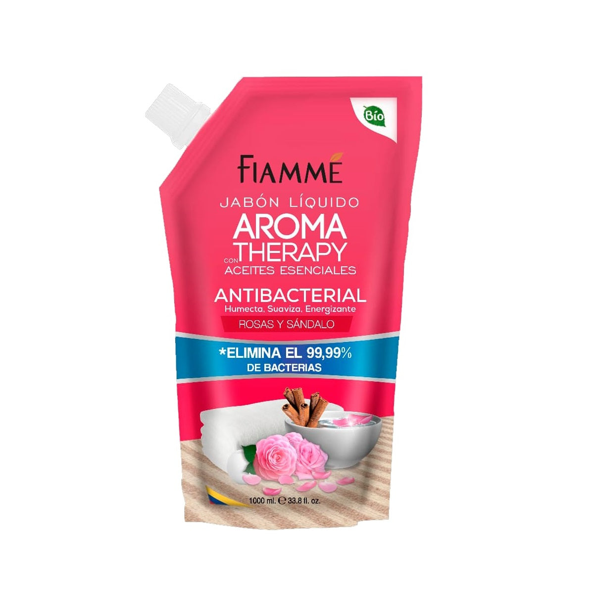 Jabon Manos Liquido Fiamme 1000 ml Aroma Therapy Rosas