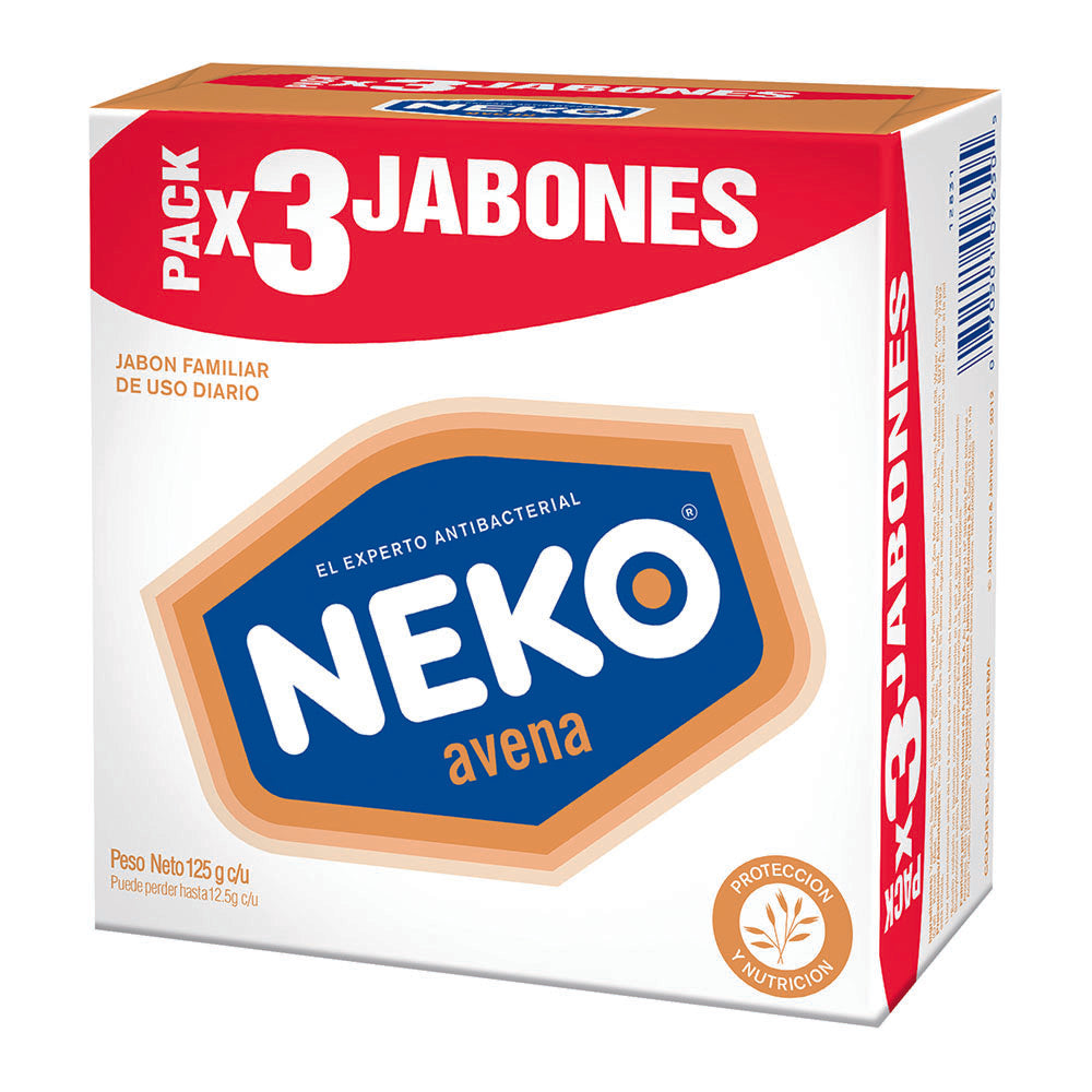 Jabon Neko 125 Gr 3 Unidades Avena Oferta
