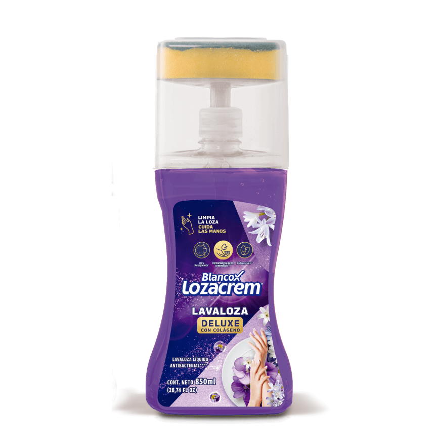 Lavaloza Liquido Blancox Lozacrem 850 ml Deluxe Con Colageno Dosificador