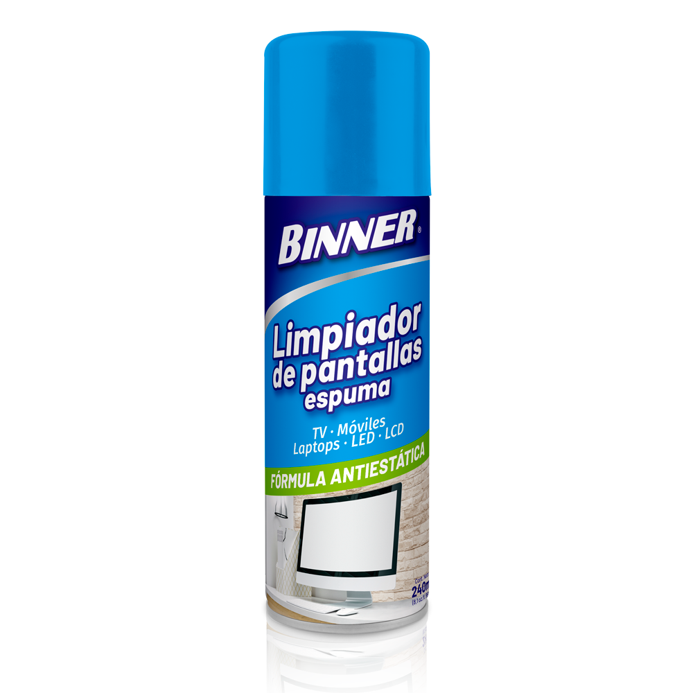 Limpiador De Pantallas Espuma Binner 240 ml