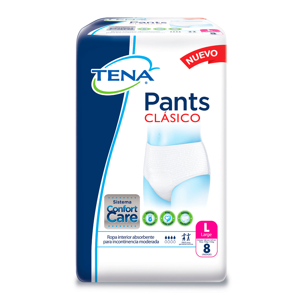Pañal Tena Pants Clasico Adulto Talla L 8 Unidades