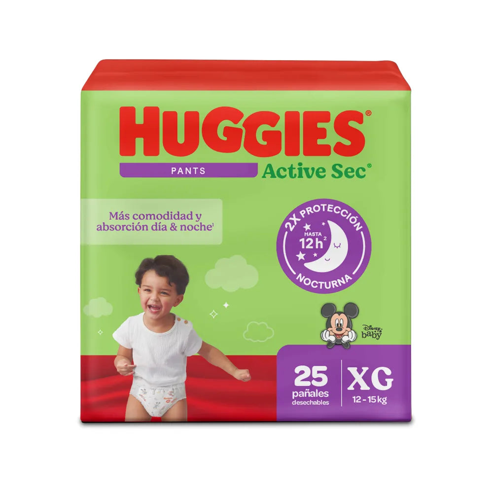 Pañal Huggies Pants Etapa 4 Active Sec 25 Unidades
