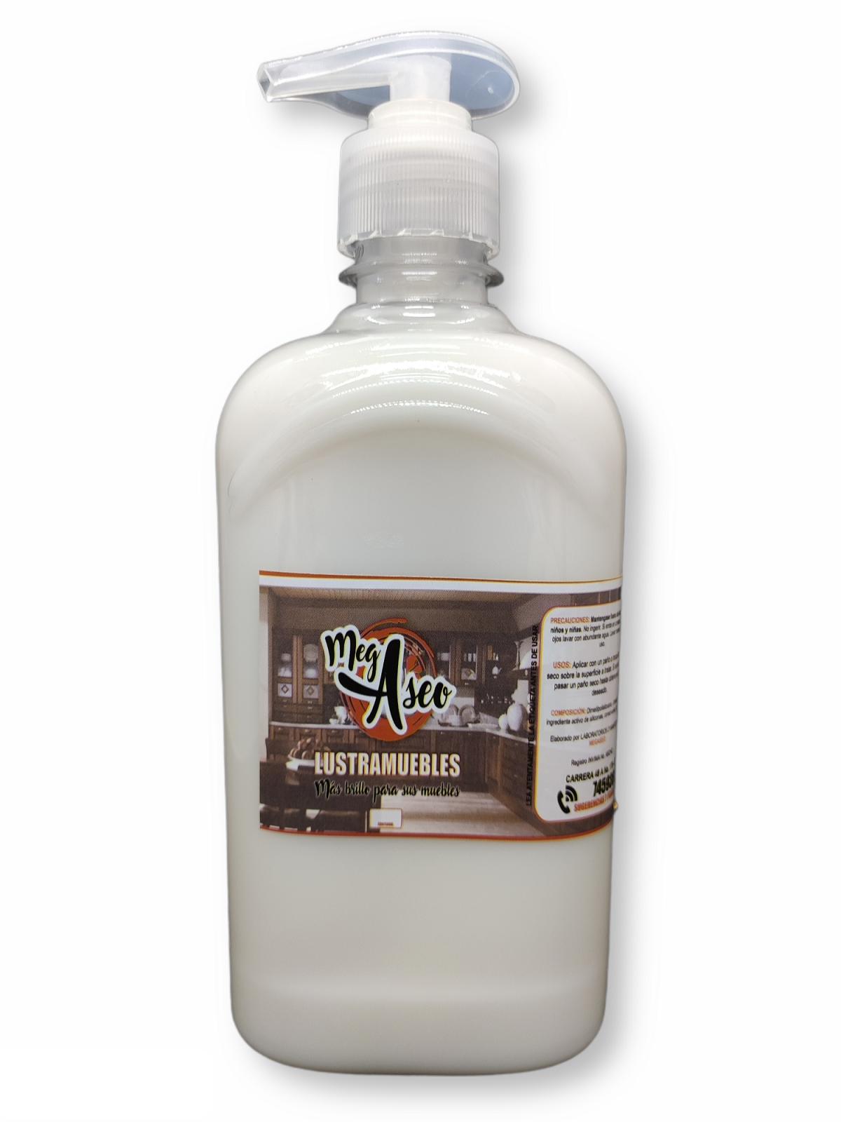 Lustramuebles Megaseo 500 ml Blanco Dispensador