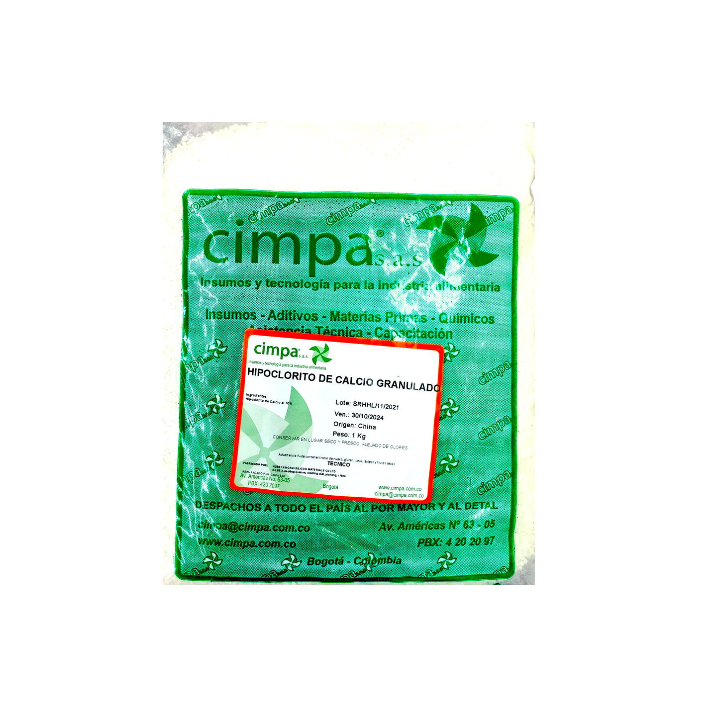 Hipoclorito De Calcio Granulado Cimpa Para Piscinas 1000 gr