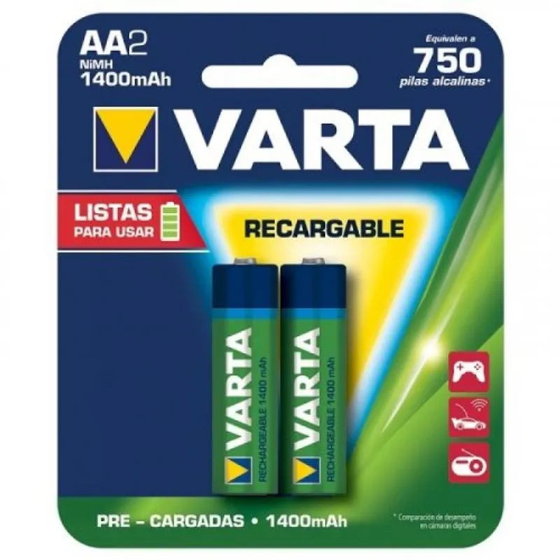 Pilas Varta Recargable AA Par 1400mAh