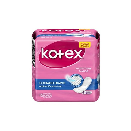 Protectores Higienicos Kotex Cuidado Diario 15 Unidades