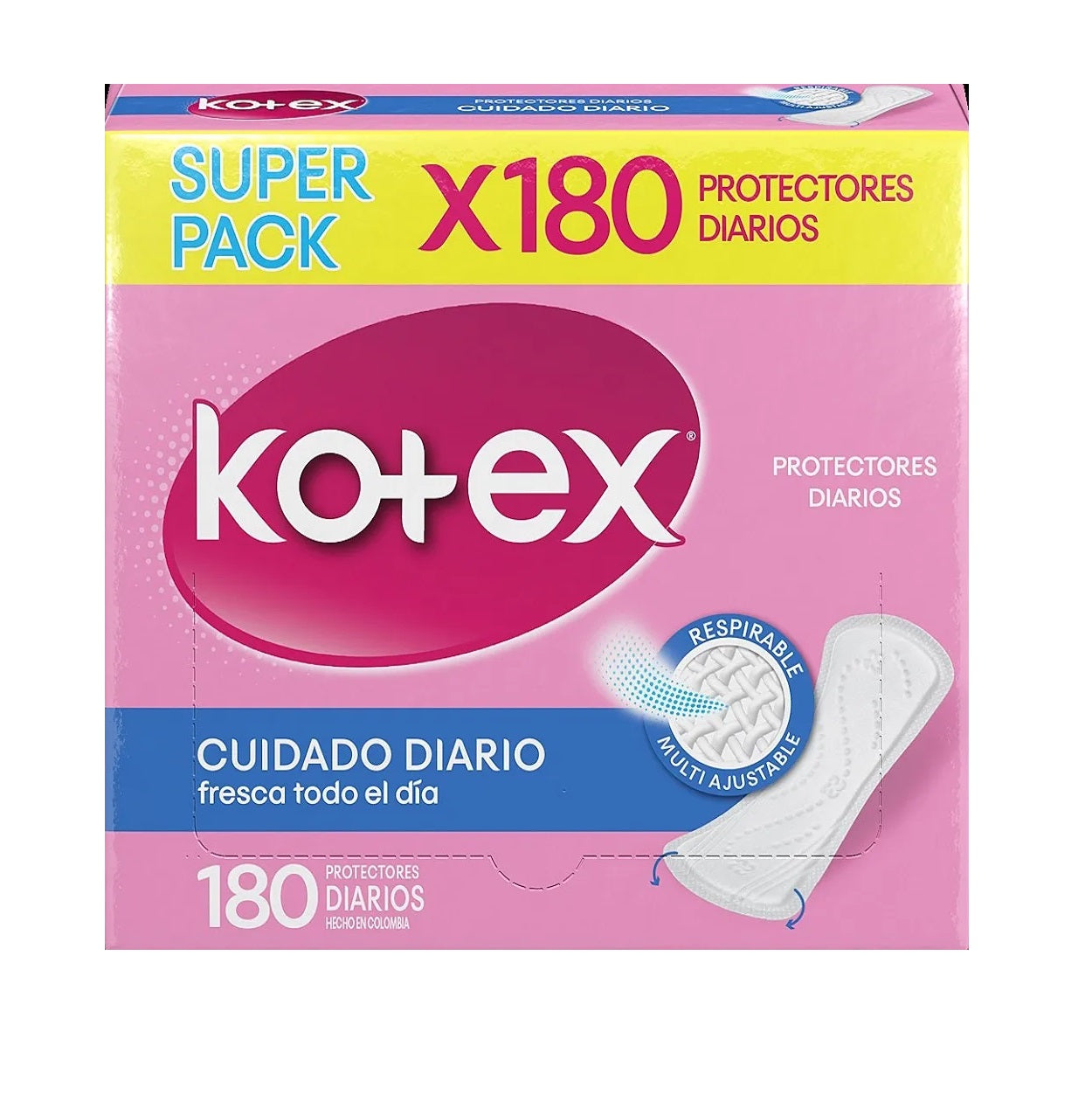 Protectores Higienicos Kotex Cuidado Diario 180 Unidades