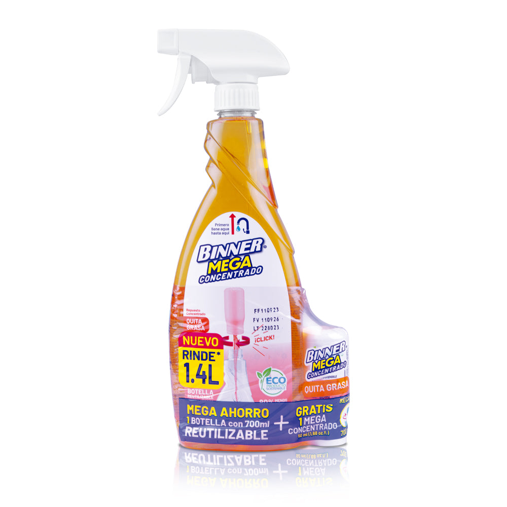 Quita Grasa Binner 700 ml + Capsula Mega Concentrada 50ml