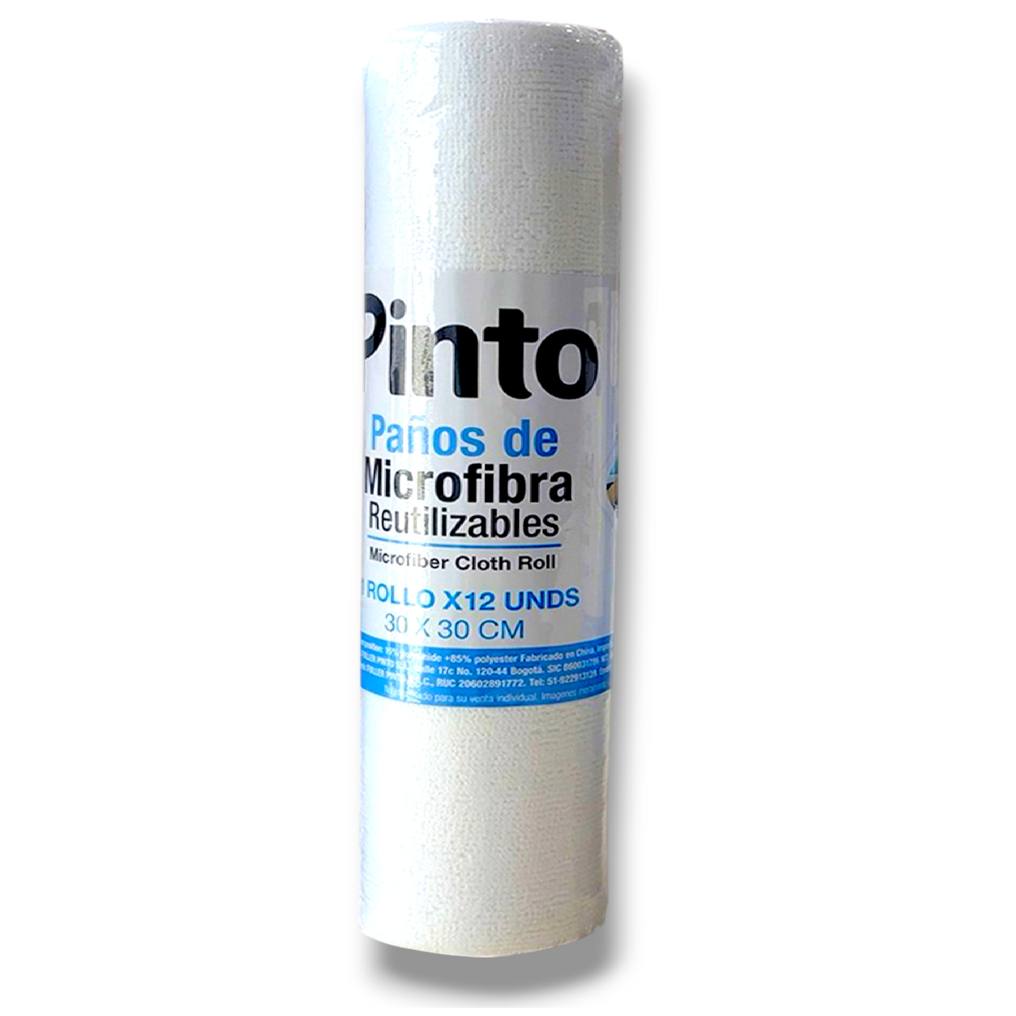 Rollo Paño Microfibra Pinto 12 Unidades 30 x 30 cm Blanco