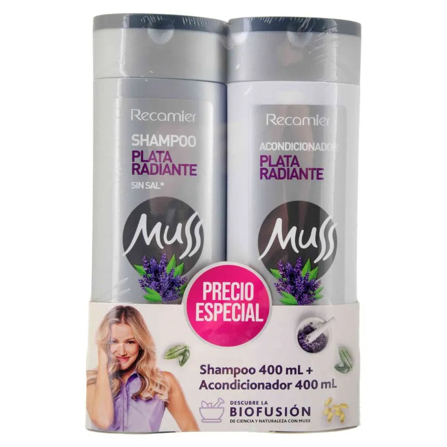 Shampoo Muss 400 ml + Acondicionador 400 ml Plata Radiante
