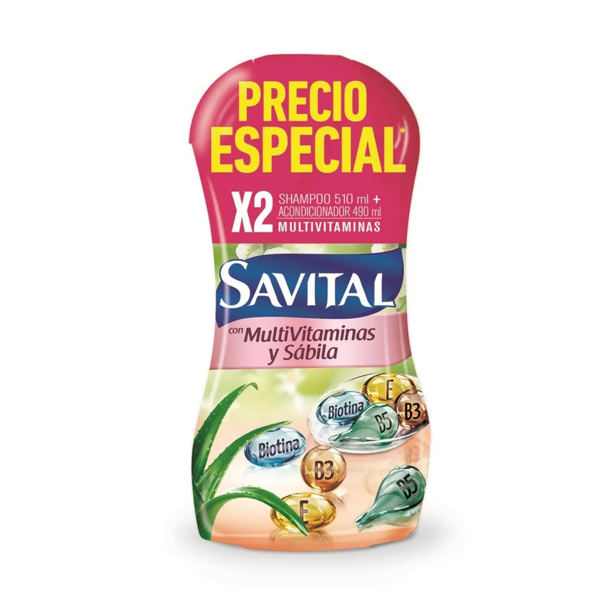 Shampoo Savital + Acondicionador 490 ml Multivitaminas Oferta