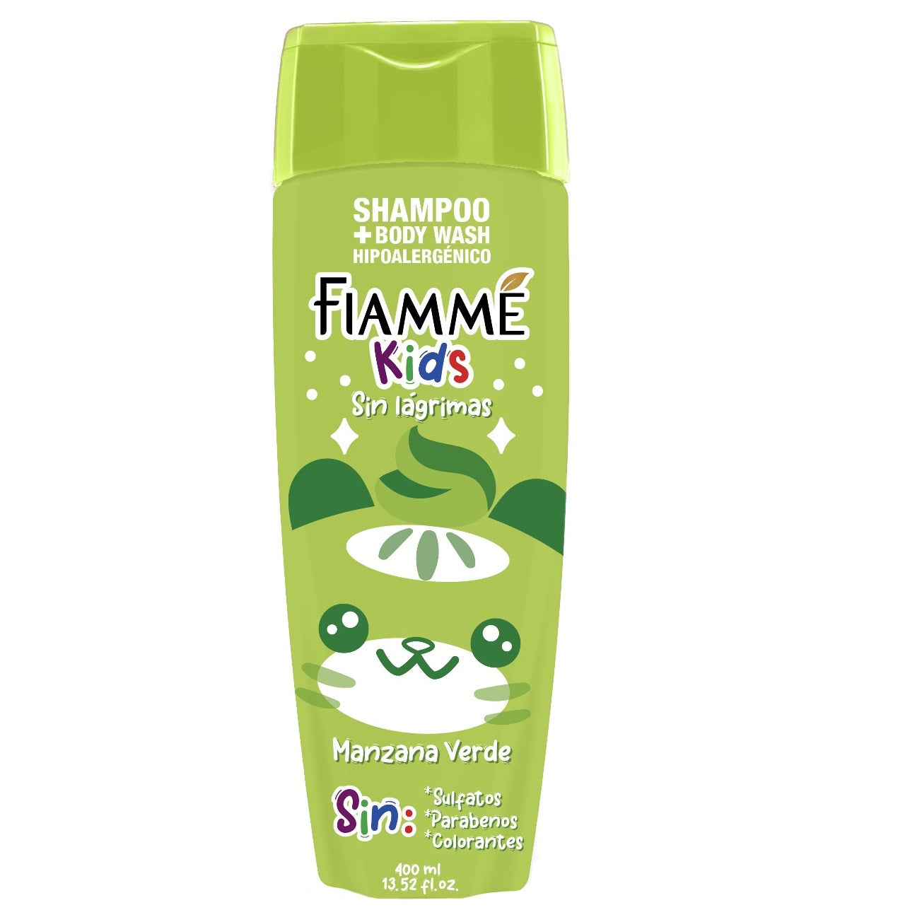 Shampoo Y Baño Liquido Fiamme Kids 400 ml Manzana Verde