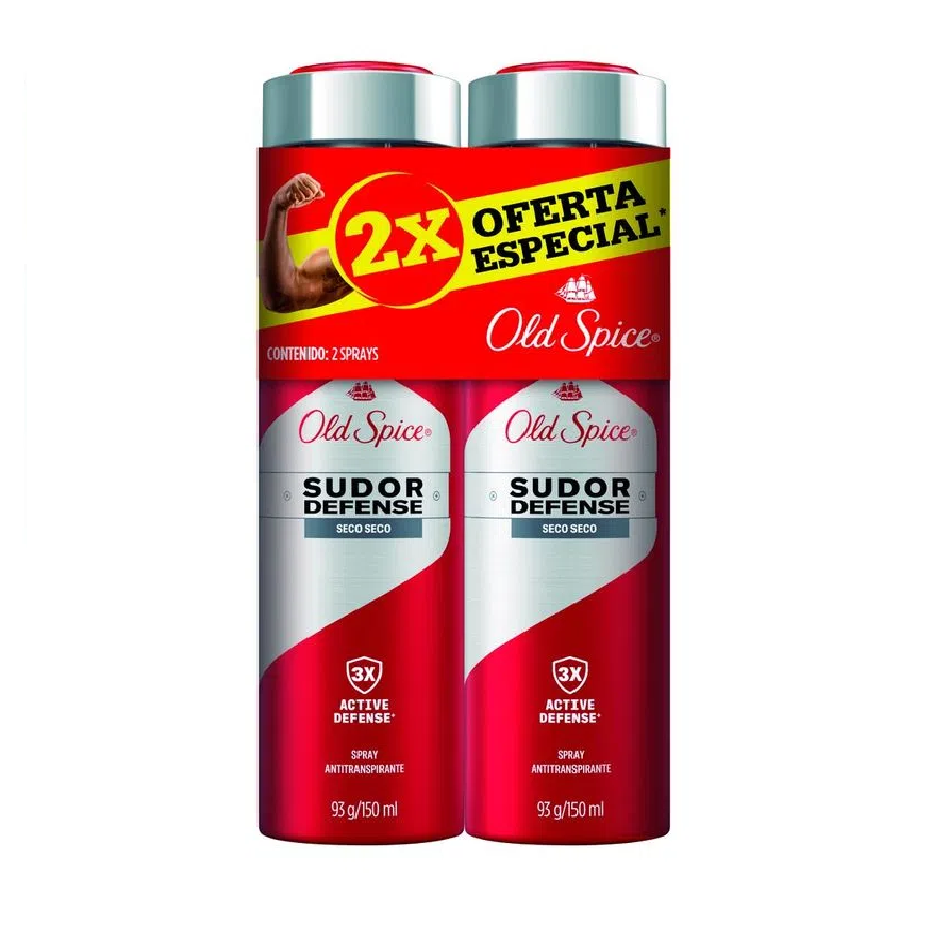 Desodorante Old Spice Aerosol 150ml 2 Unidades Sudor Defense Seco Seco Oferta